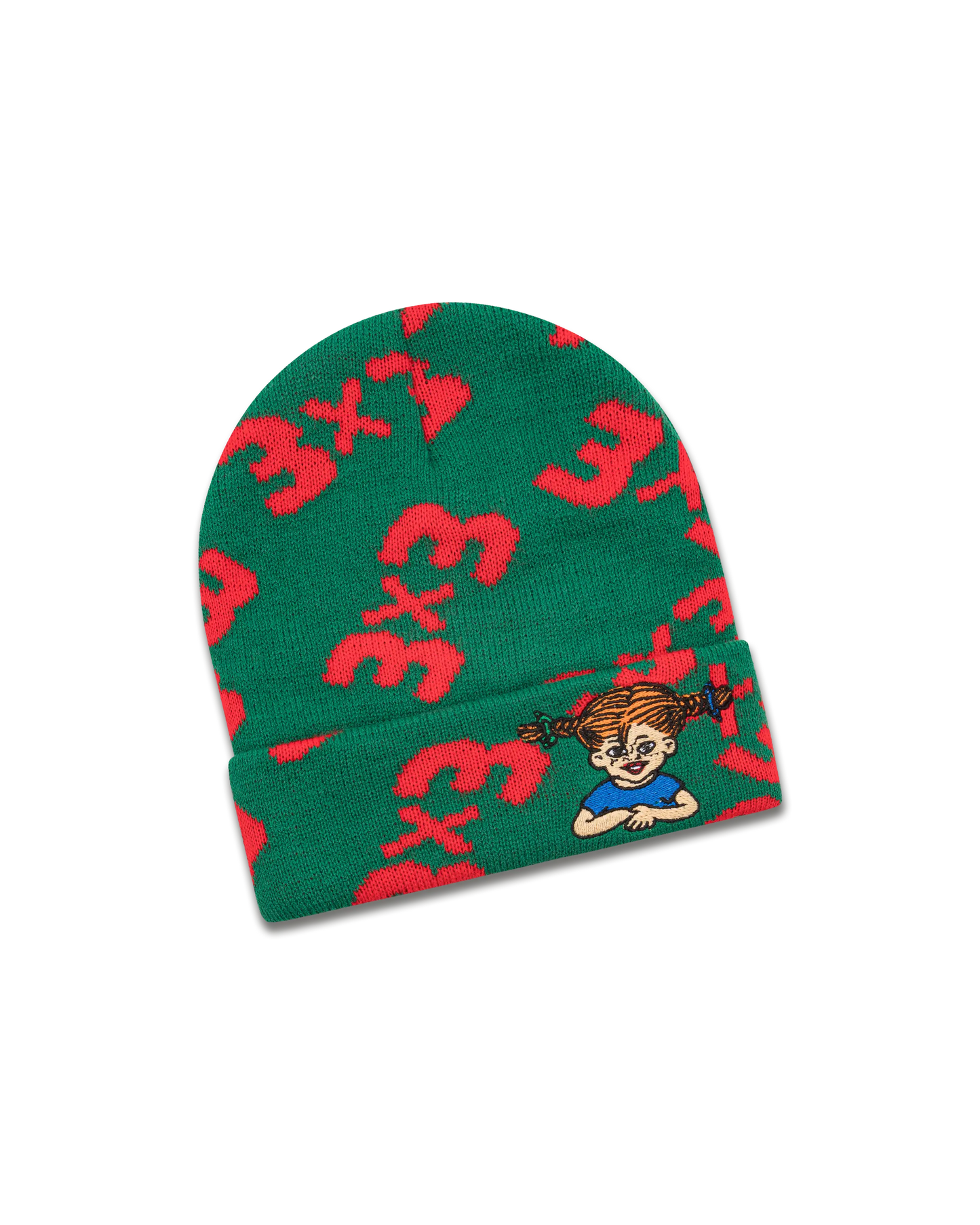koaa – Pippi Langstrumpf "3x3" - Beanie green/orange