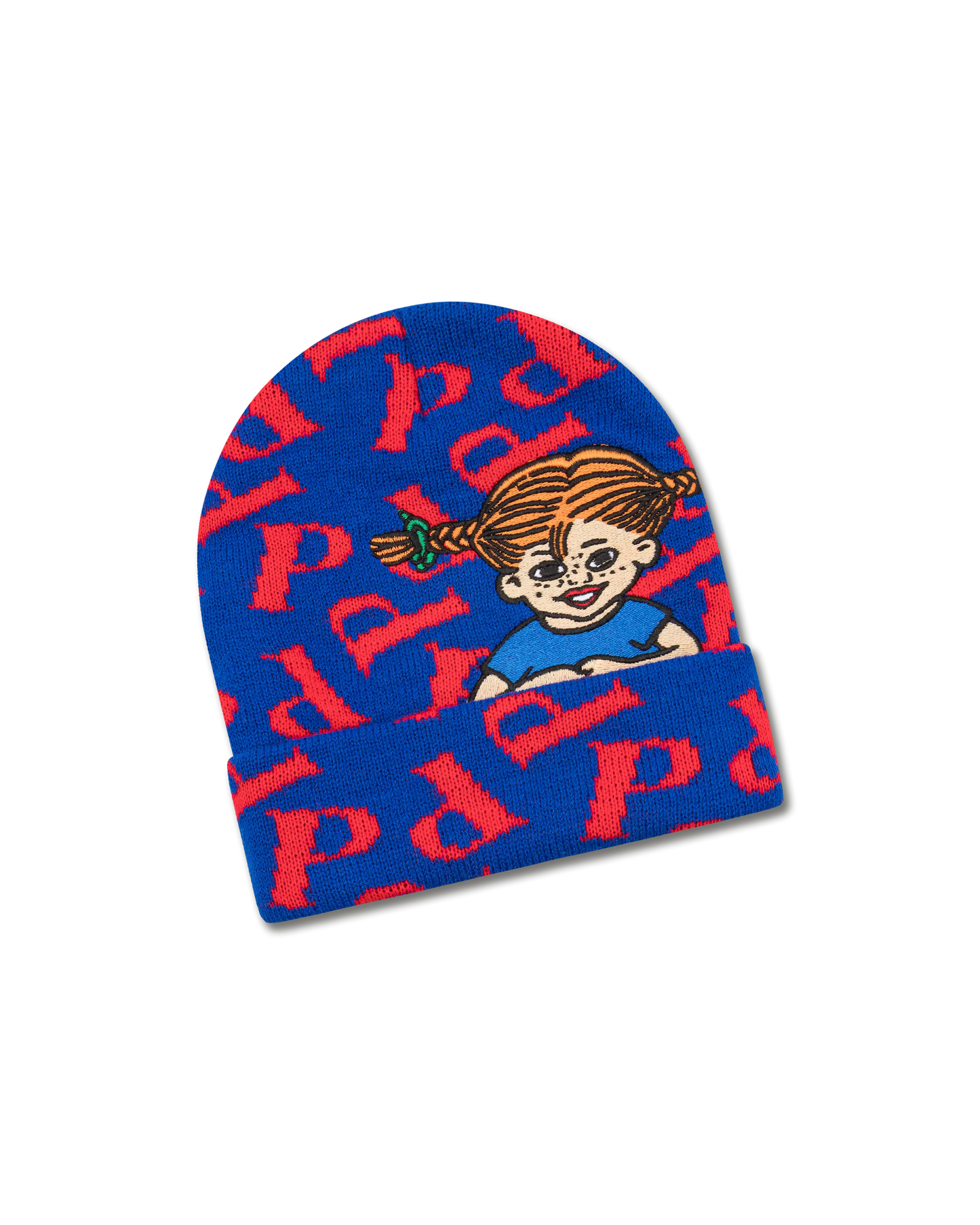koaa – Pippi Langstrumpf "P" - Beanie blue/red