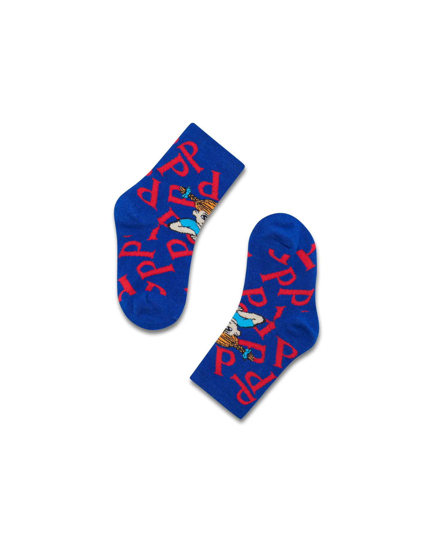 koaa – Pippi Langstrumpf "P" – Easy Socks blue/red