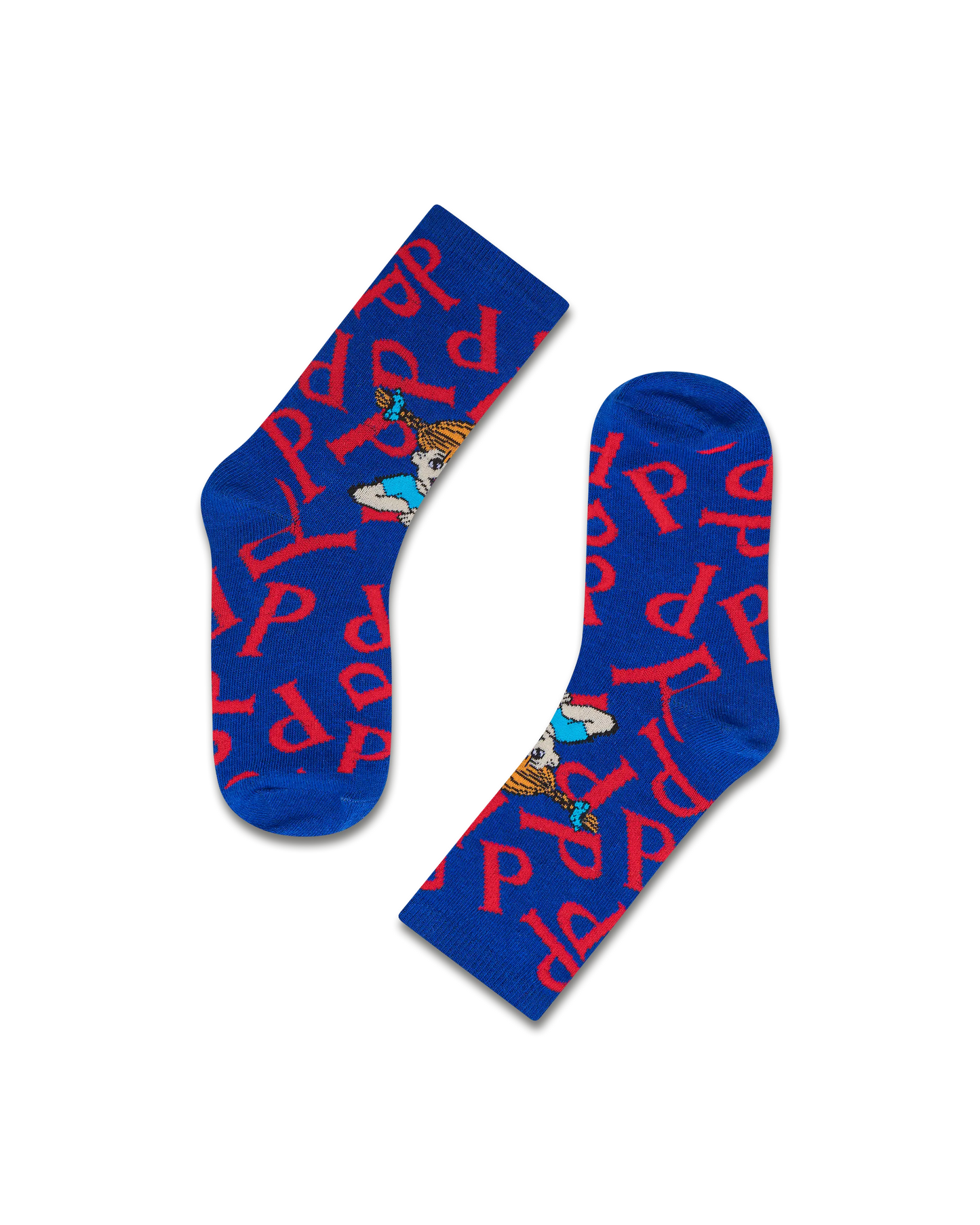 koaa – Pippi Langstrumpf "P" – Easy Socks blue/red