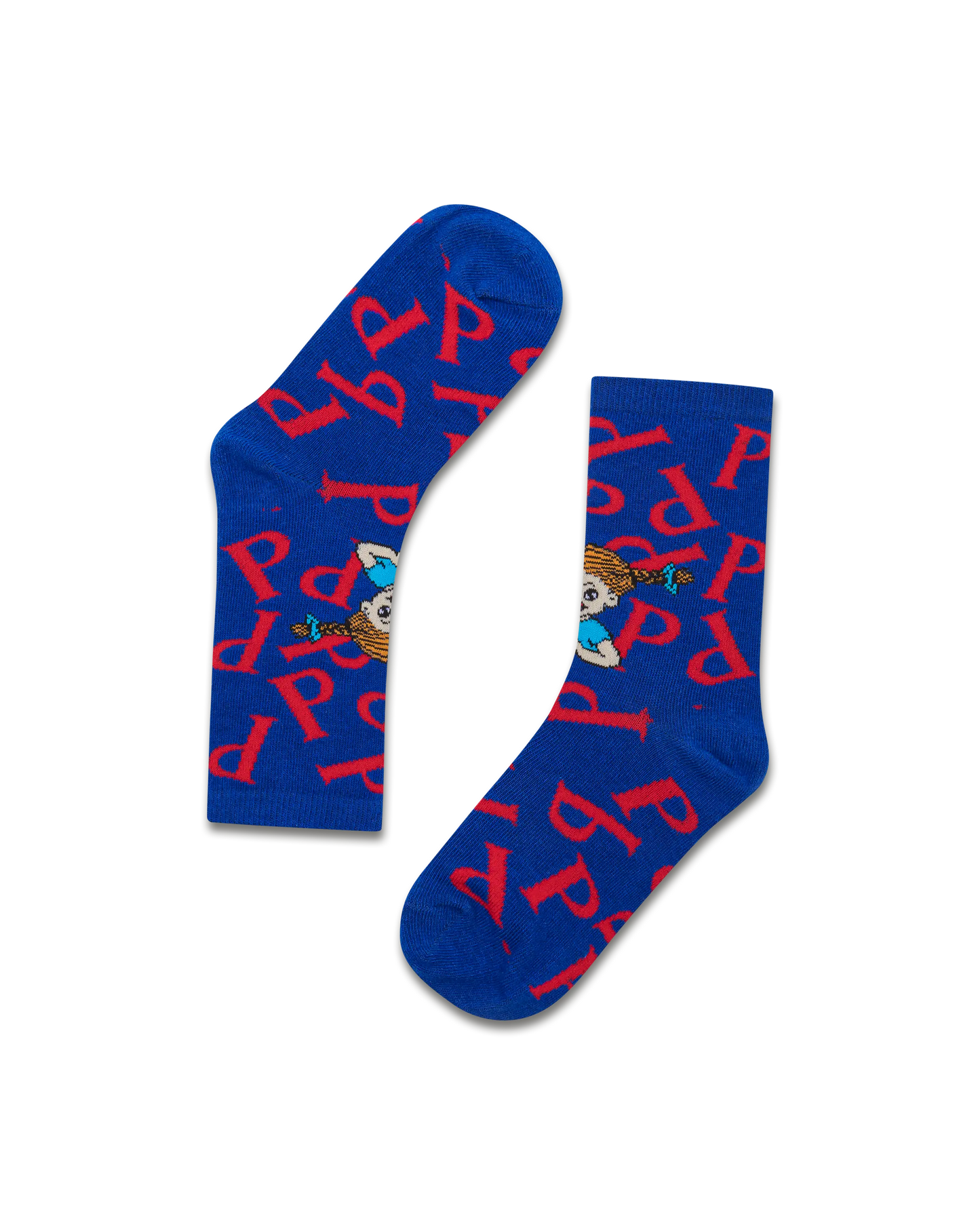 koaa – Pippi Langstrumpf "P" – Easy Socks blue/red