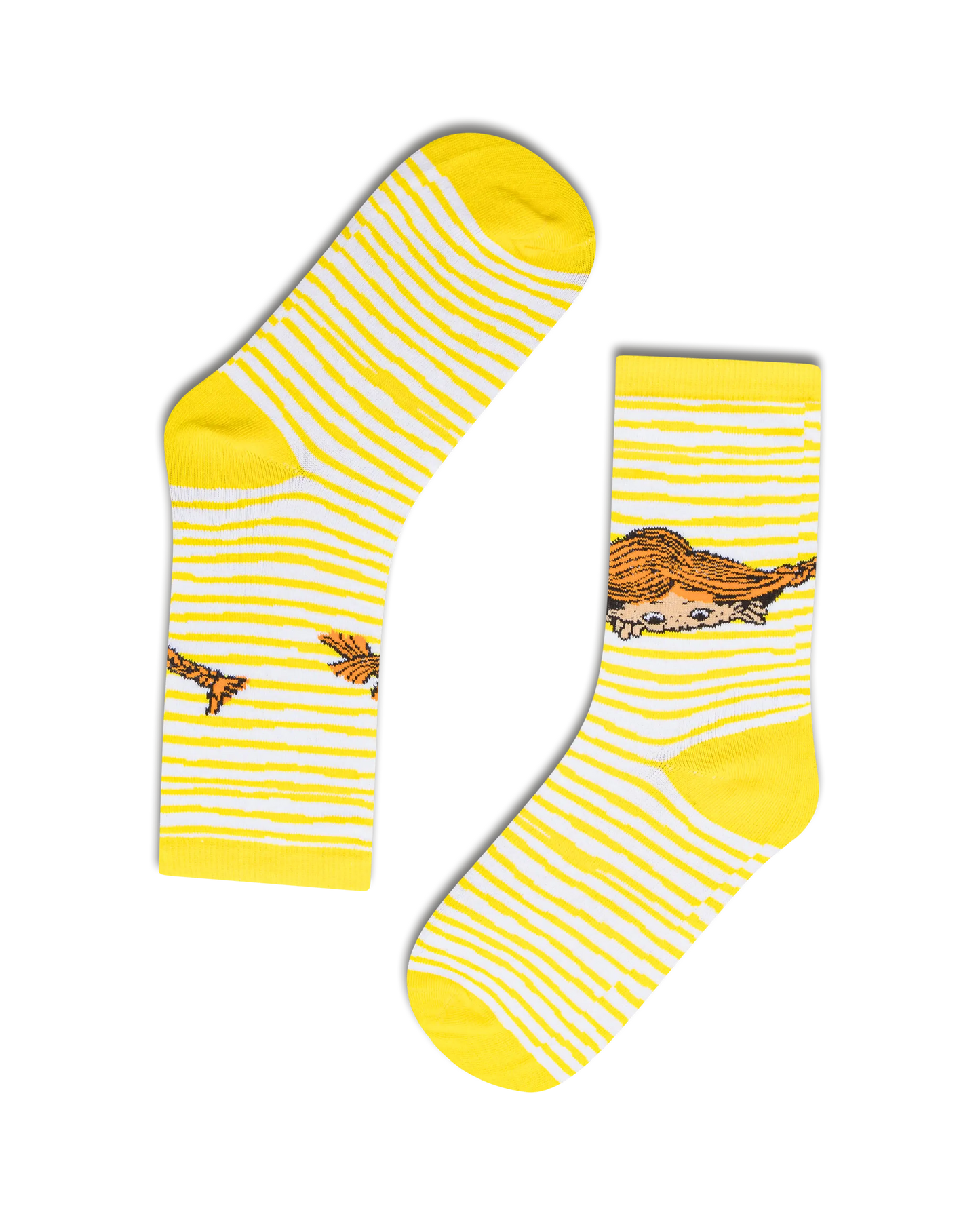 koaa – Pippi Langstrumpf Stripes – Easy Socks yellow/white
