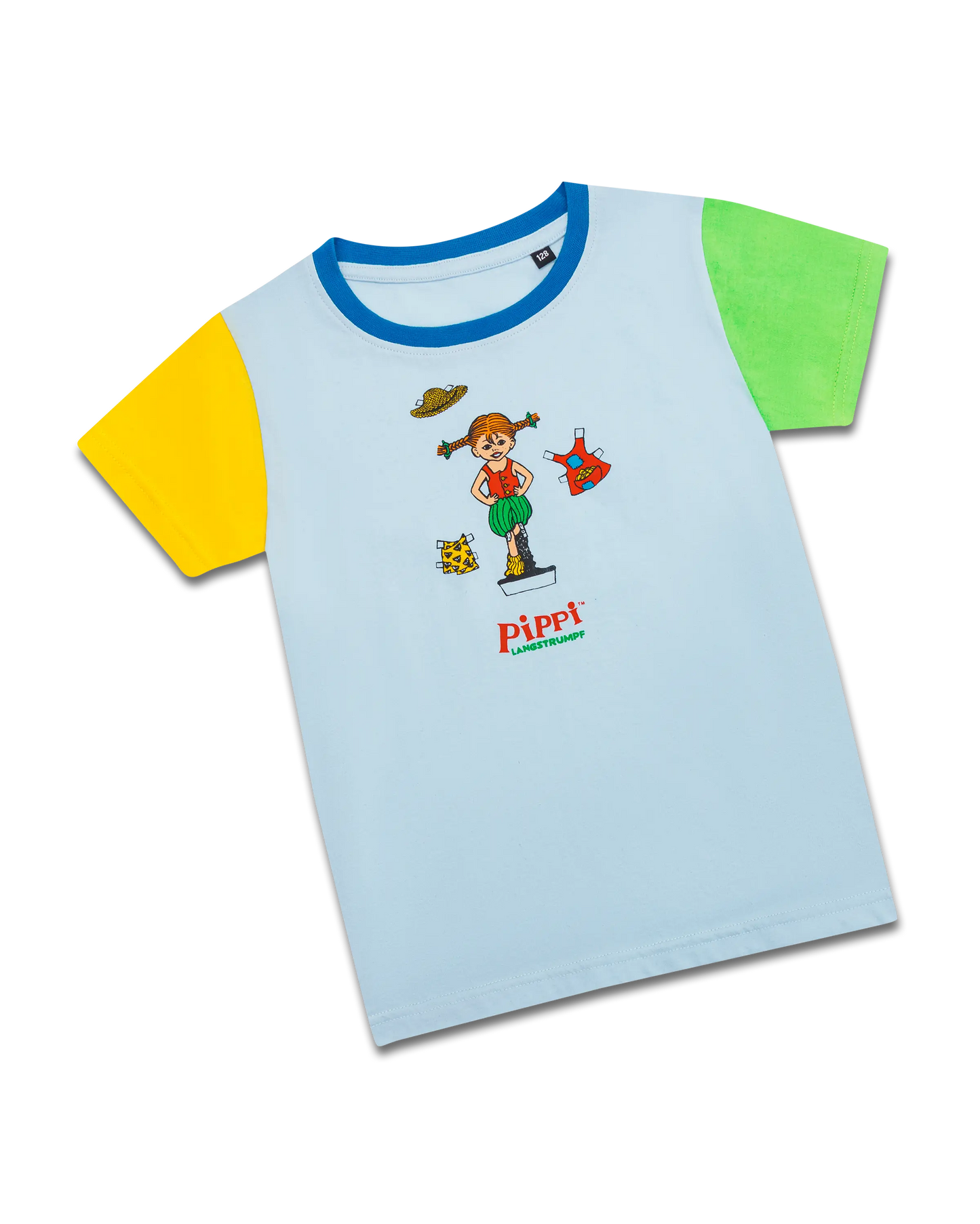 koaa – Pippi Langstrumpf “Kunterbunt” – T-Shirt blue/green/yellow