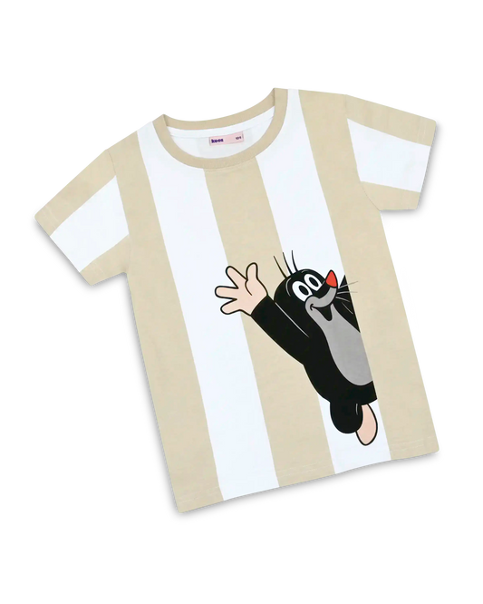 koaa – Der Kleine Maulwurf "Guck Guck" Stripes – T-Shirt white/brown