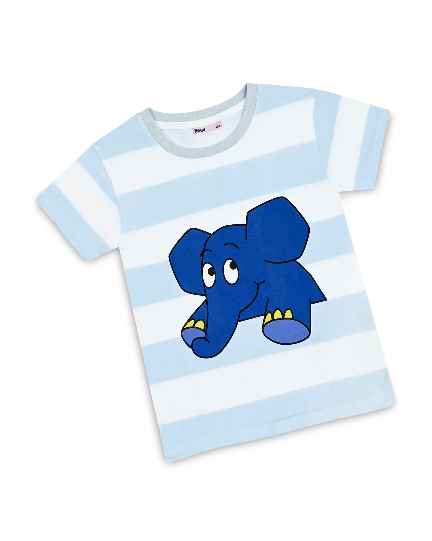 koaa – Der Elefant "Guck Guck" Stripes – T-Shirt white/blue