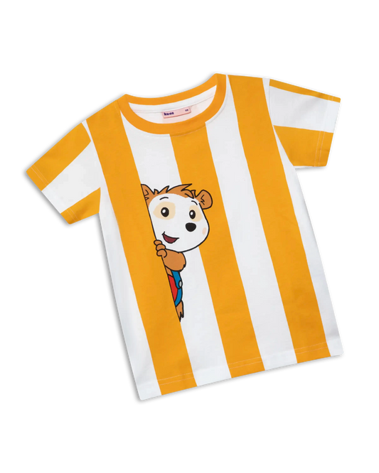 koaa – T-shirt Bobo Dormouse Stripes jaune/blanc