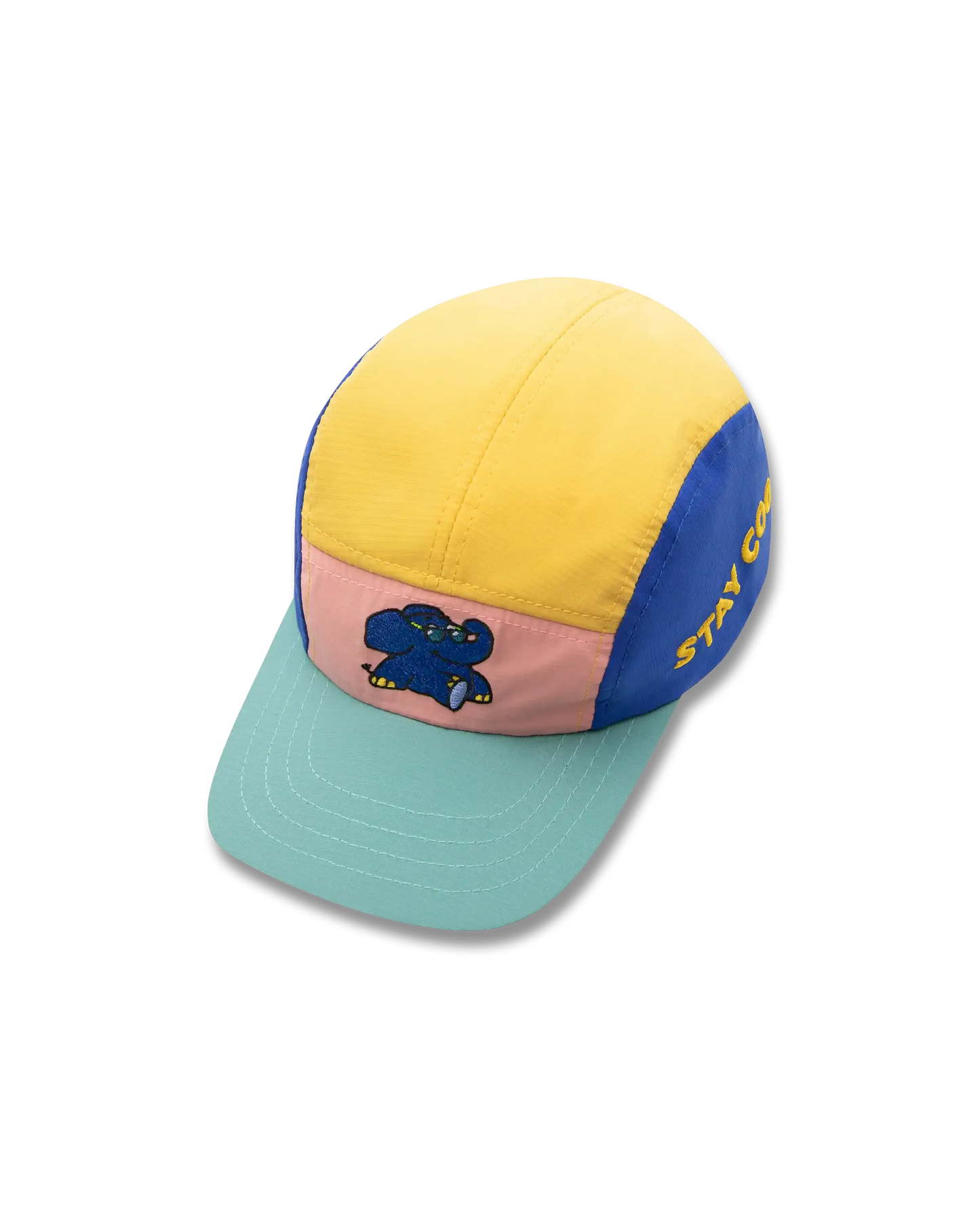 koaa – The Elephant « Stay Cool » – Casquette cinq panneaux bleu/jaune/rose
