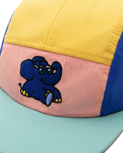 koaa – The Elephant « Stay Cool » – Casquette cinq panneaux bleu/jaune/rose