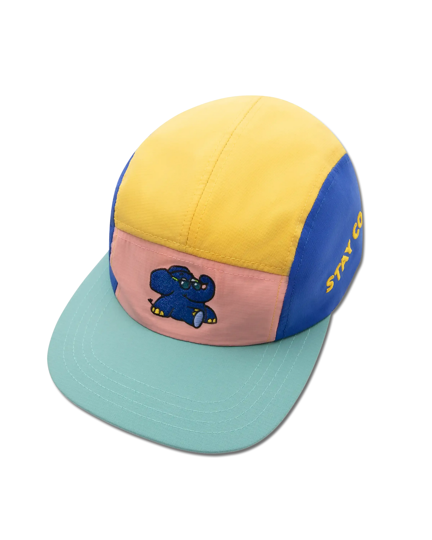 koaa – The Elephant « Stay Cool » – Casquette cinq panneaux bleu/jaune/rose