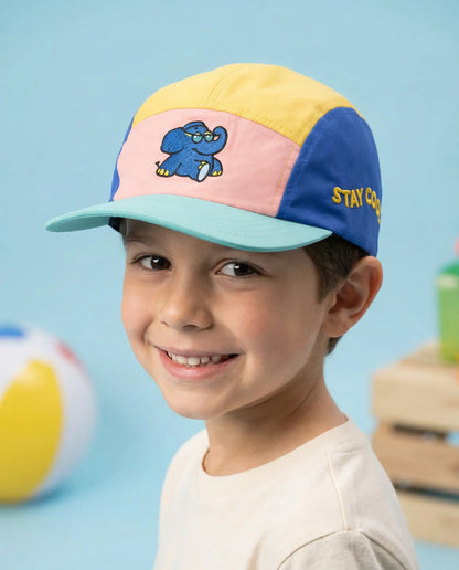 koaa – The Elephant « Stay Cool » – Casquette cinq panneaux bleu/jaune/rose
