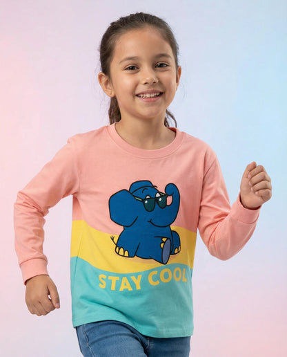 koaa – The Elephant “Stay Cool” – Longsleeve pink/yellow/blue