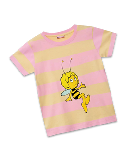 koaa – Biene Maja Stripes – T-Shirt pink/yellow