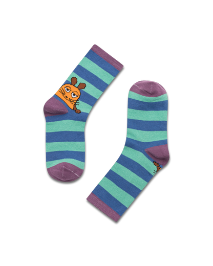 koaa – Die Maus "Stripes" – Socks blue/green