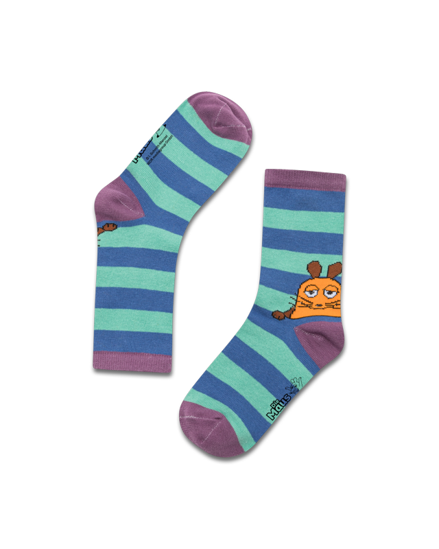 koaa – Die Maus "Stripes" – Socks blue/green