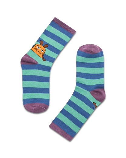 koaa – Die Maus "Stripes" – Socks blue/green