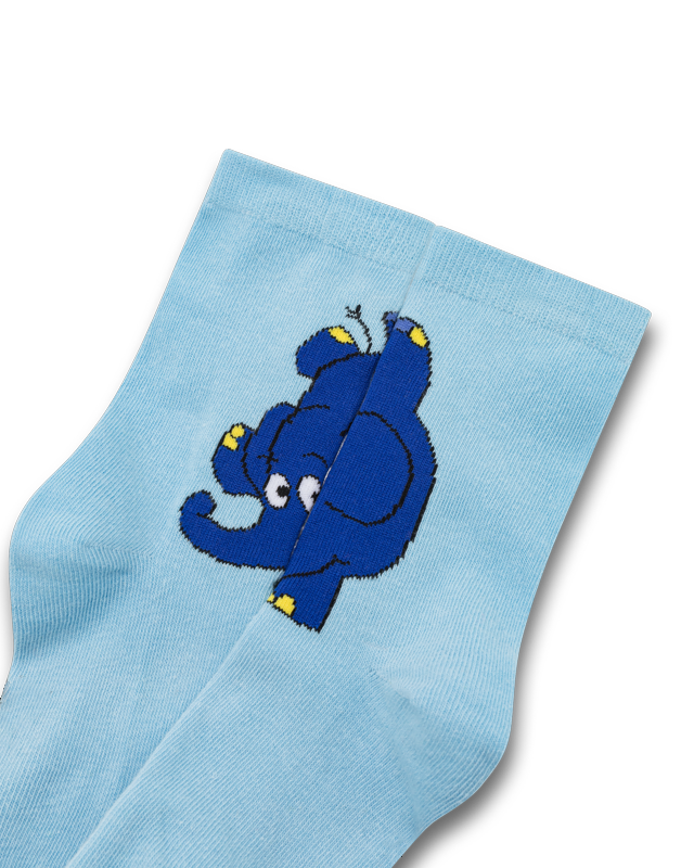 koaa – L'Éléphant « Footstand » – Chaussettes bleues