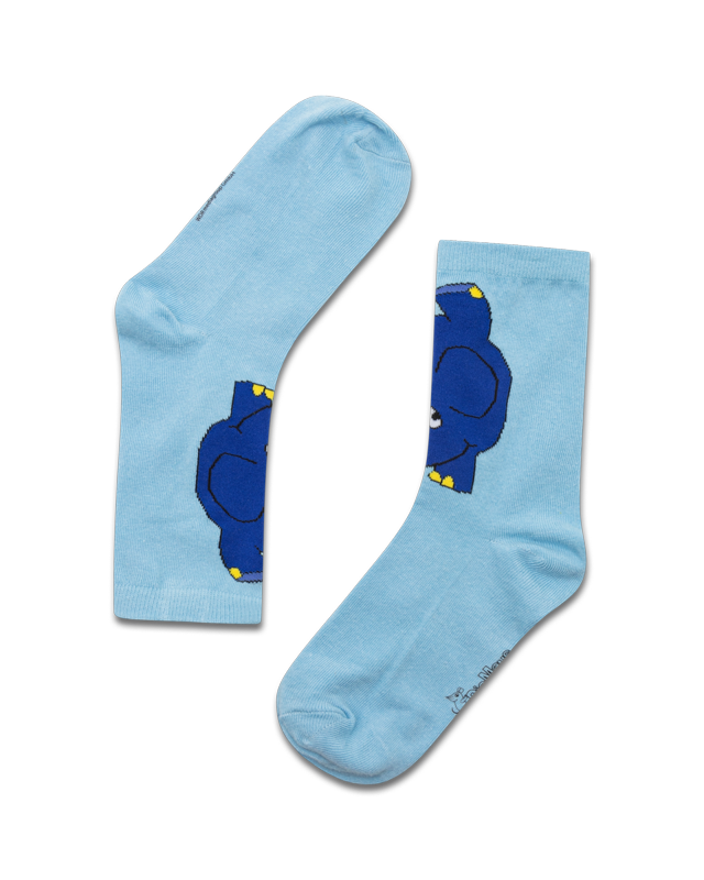 koaa – L'Éléphant « Footstand » – Chaussettes bleues