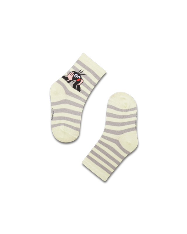 koaa – Der kleine Maulwurf "Stripes" – Socks green/gray