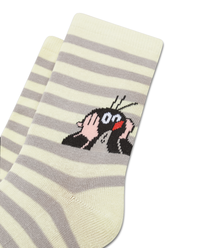 koaa – Der kleine Maulwurf "Stripes" – Socks green/gray