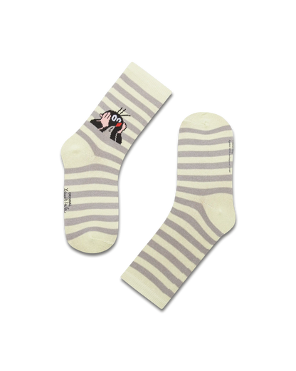 koaa – Der kleine Maulwurf "Stripes" – Socks green/gray