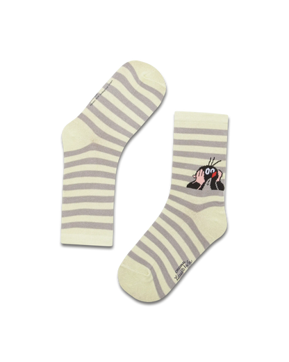 koaa – Der kleine Maulwurf "Stripes" – Socks green/gray
