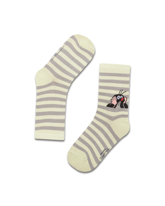 koaa – Der kleine Maulwurf "Stripes" – Socks green/gray