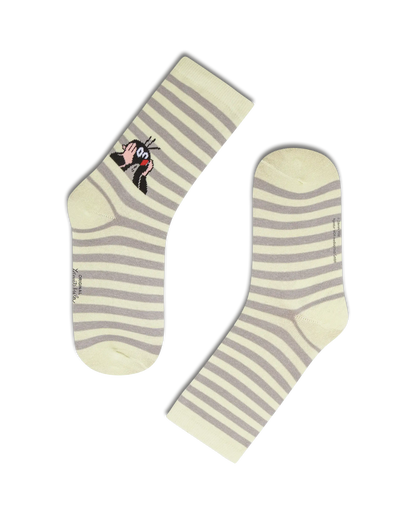 koaa – Der kleine Maulwurf "Stripes" – Socks green/gray