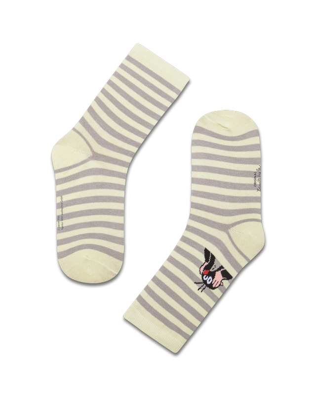 koaa – Der kleine Maulwurf "Stripes" – Socks green/gray