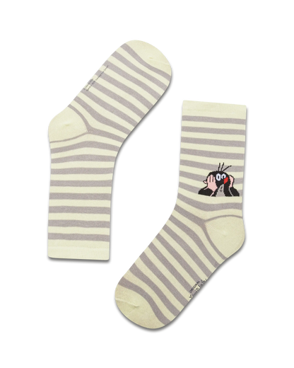 koaa – Der kleine Maulwurf "Stripes" – Socks green/gray
