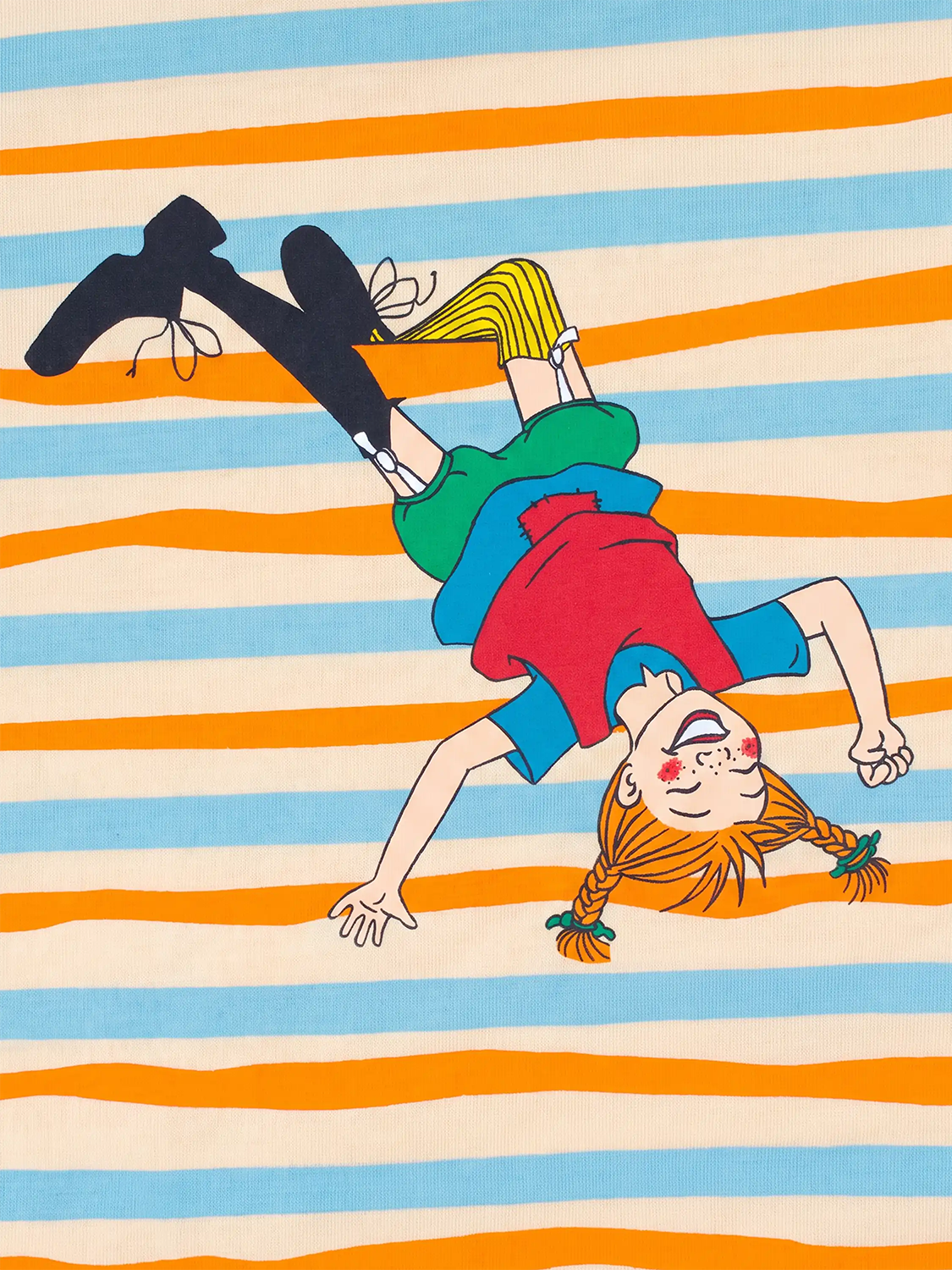 koaa – Pippi Langstrumpf Stripes – Longsleeve beige/blue/orange