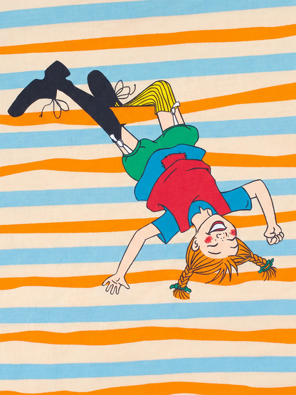 koaa – Pippi Langstrumpf Stripes – Longsleeve beige/blue/orange
