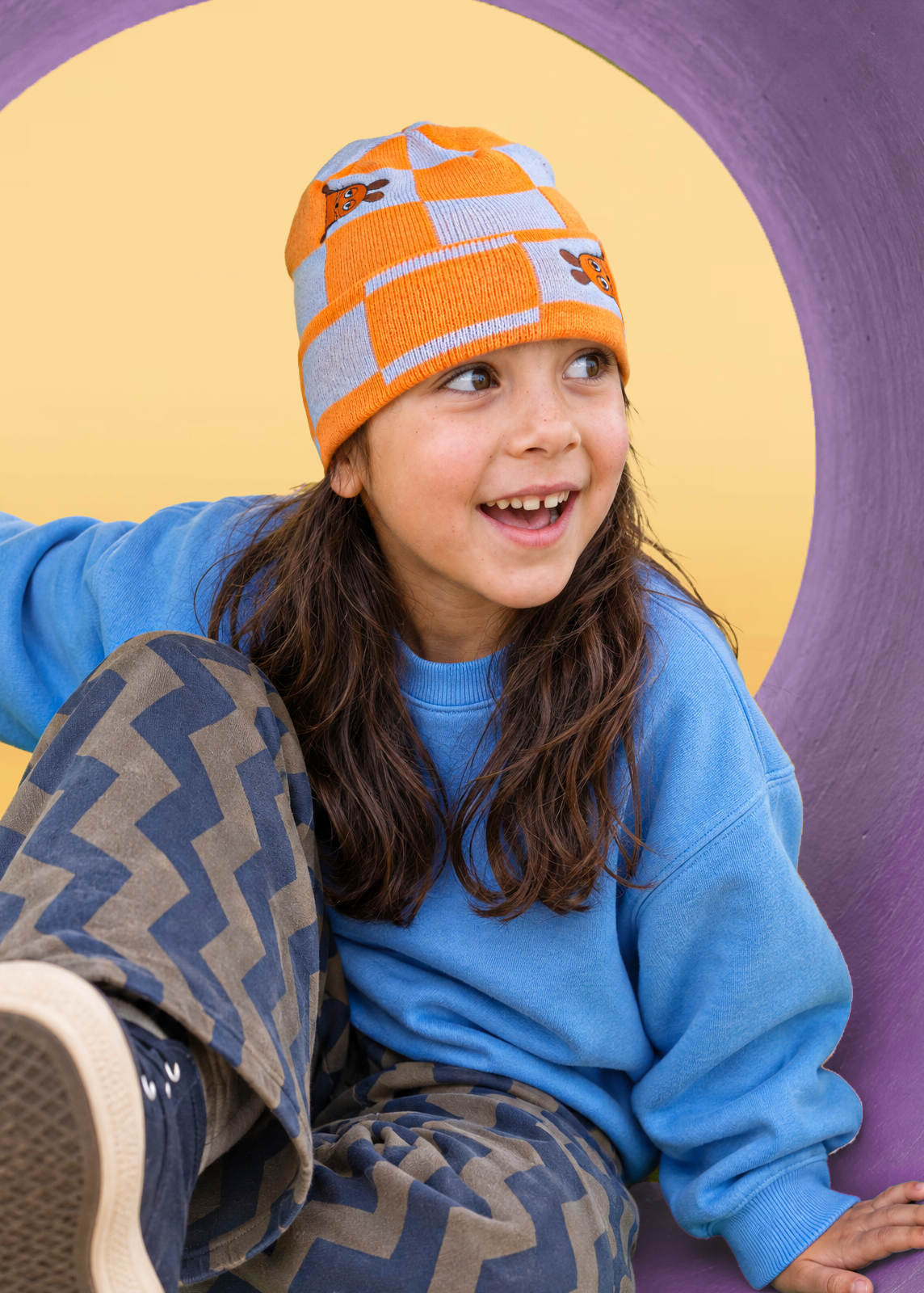 koaa – La souris Karo – Bonnet orange/bleu