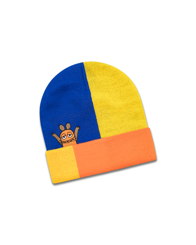 koaa – Mouse & Friends “Color Block” – Beanie blue/yellow/orange