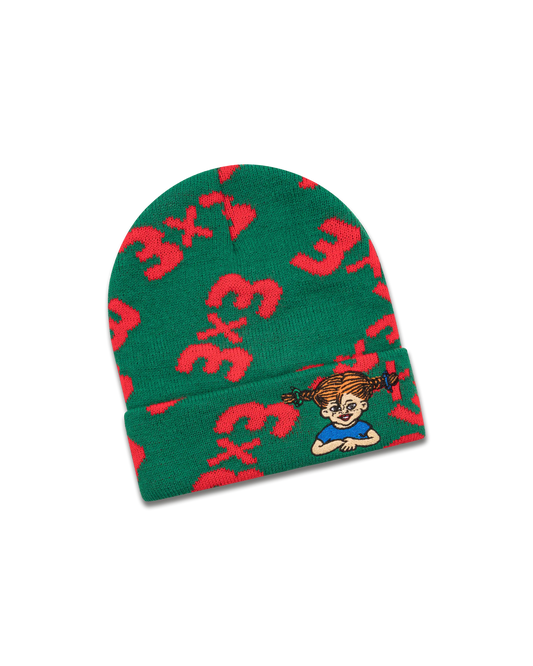 koaa – Pippi Langstrumpf "3x3" - Beanie green/orange