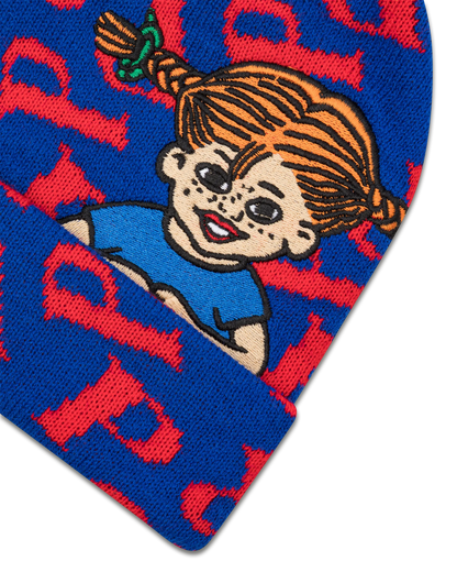 koaa – Pippi Langstrumpf "P" - Beanie blue/red