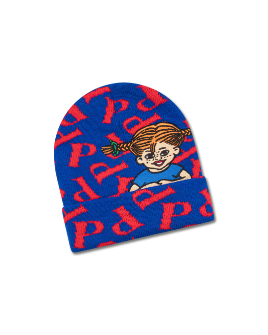 koaa – Pippi Longstocking "P" - Beanie blue/red