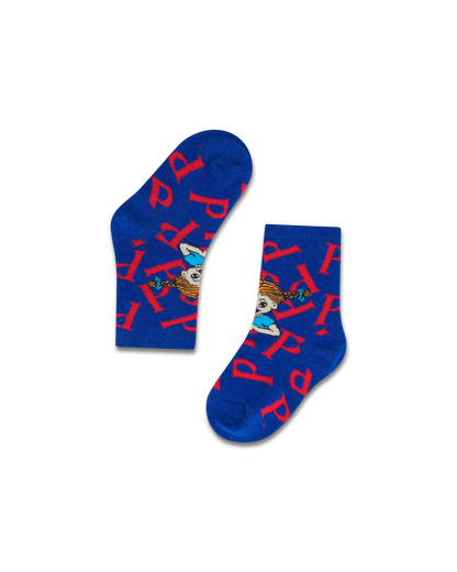 koaa – Pippi Langstrumpf "P" – Easy Socks blue/red