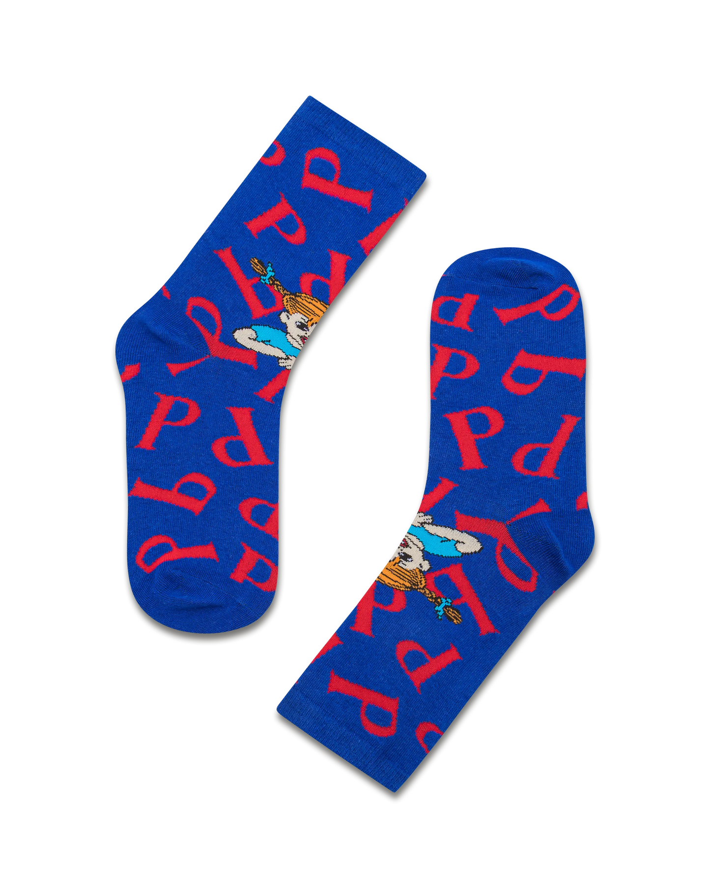 koaa – Pippi Langstrumpf "P" – Easy Socks blue/red