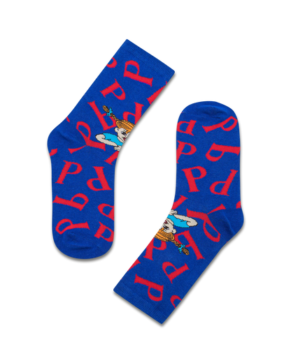 koaa – Pippi Langstrumpf "P" – Easy Socks blue/red