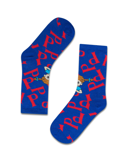 koaa – Pippi Langstrumpf "P" – Easy Socks blue/red