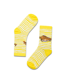 koaa – Pippi Longstocking Stripes – Easy Chaussettes jaune/blanc