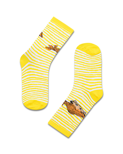 koaa – Pippi Langstrumpf Stripes – Easy Socks yellow/white