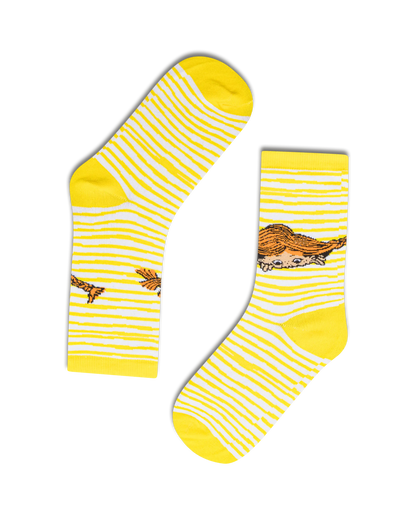 koaa – Pippi Langstrumpf Stripes – Easy Socks yellow/white
