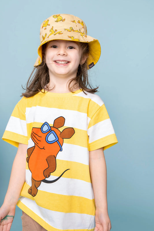 Detailansicht von koaa – The Mouse Beachboy Stripes – T-Shirt white/yellow