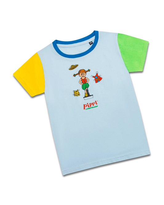 koaa – Pippi Longstocking “Kunterbunt” – T-Shirt blue/green/yellow