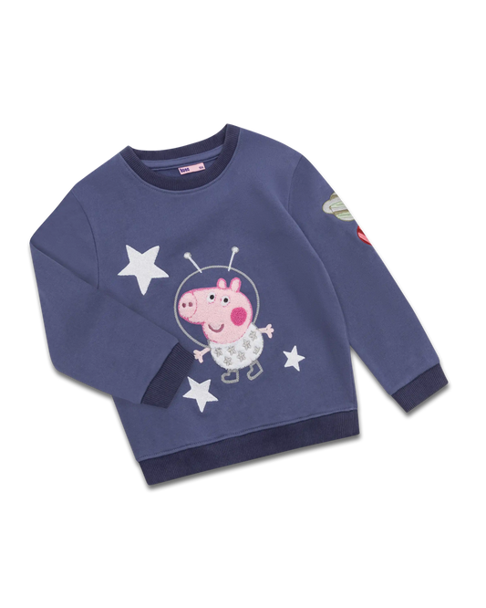 koaa – George Pig „Space“ Sweater | Purple kids' sweater made from organic cotton