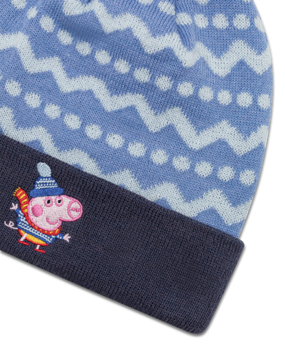 koaa – George Pig „Zig Zag“ Bobble Beanie | Sustainable Winter Hat for Kids