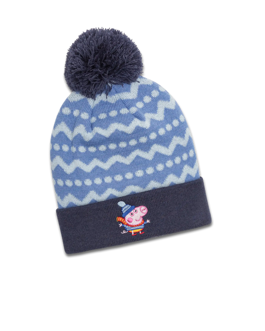 koaa – George Pig „Zig Zag“ Bobble Beanie | Sustainable Winter Hat for Kids