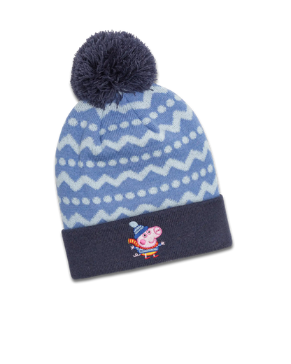 koaa – George Pig „Zig Zag“ Bobble Beanie | Sustainable Winter Hat for Kids