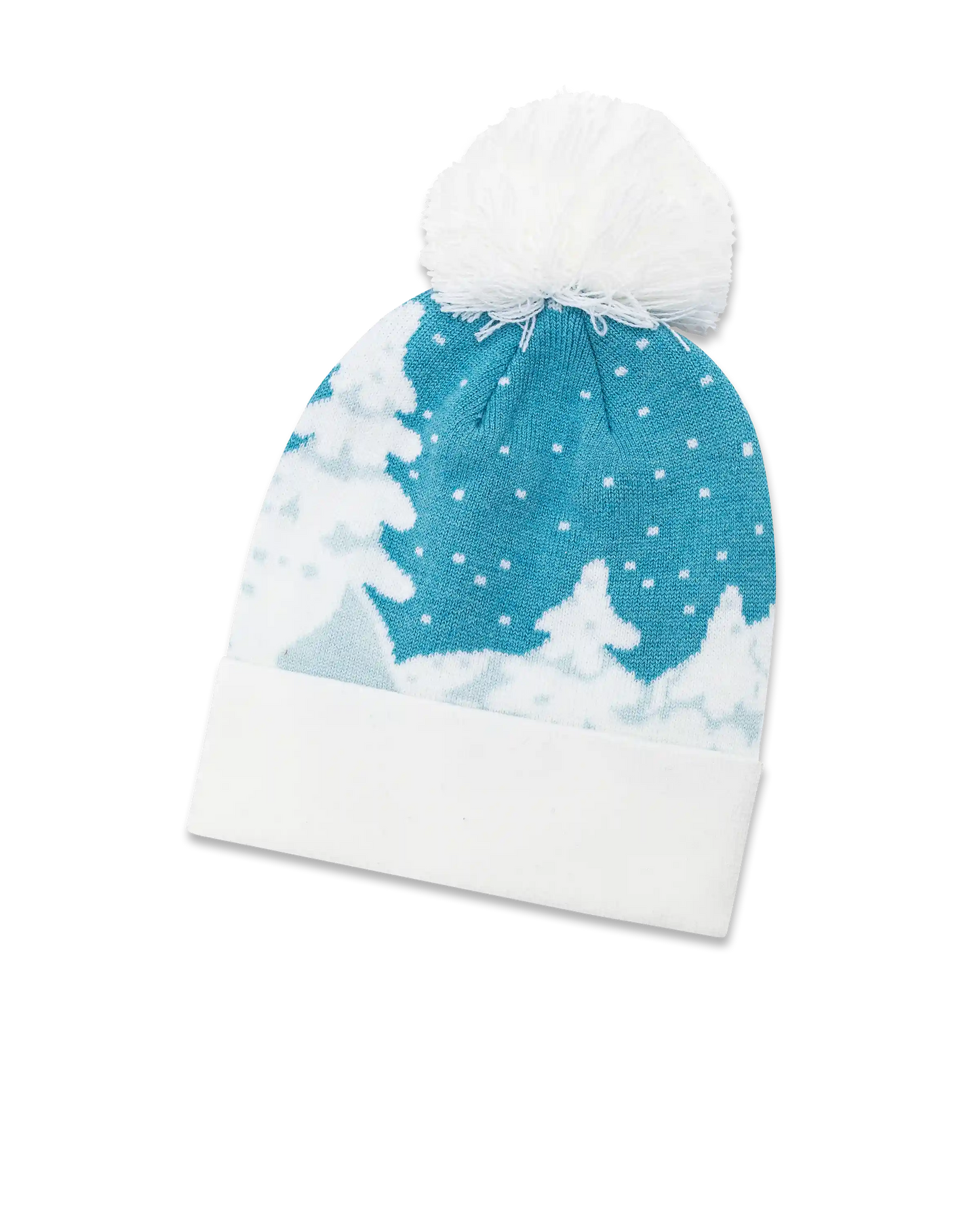 koaa – Der kleine Maulwurf “Ski” – Bobble Beanie white/blue